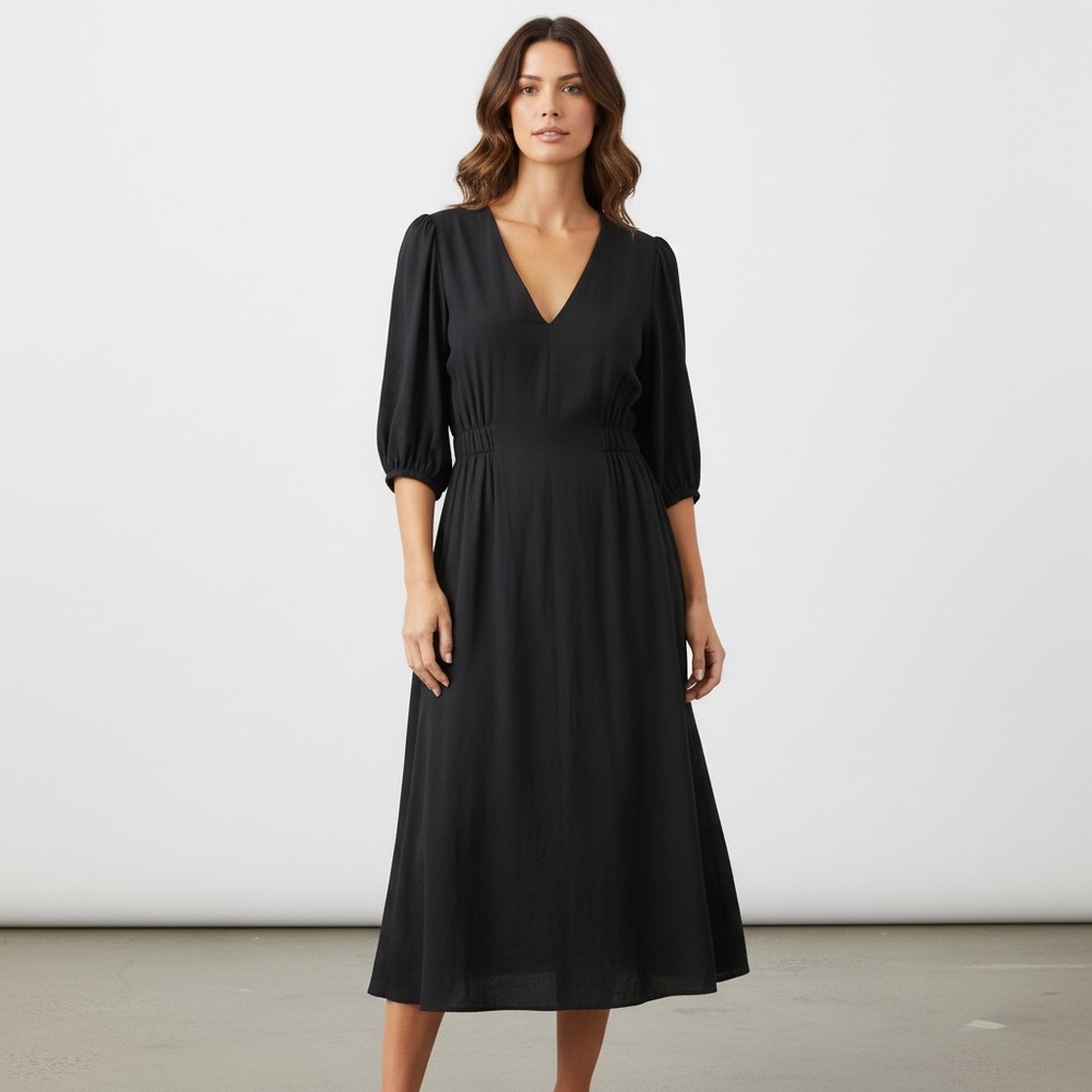 COS V Neck Black Dress Sz 8